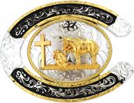 large golden rodeo texas cowboy western belt buckle - huabola calyn long horn bull logo