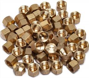 img 4 attached to Pack Of 10 LTWFITTING 1/4-Inch Brass Compression Stop Valve Caps - High-Quality Brass Compression Fittings