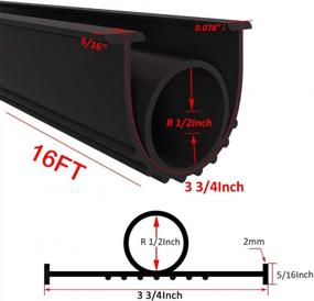 img 3 attached to Universal Rubber Weatherstripping Kit For Garage Door Bottom Seals - Effective Replacement With Weatherproof Threshold Buffering & Sealing - 5/16" T Ends, 3 3/4" Width - 16 Ft Length
