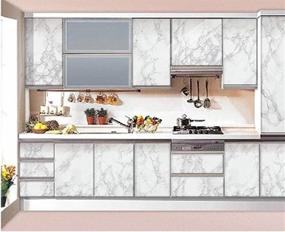 img 2 attached to Yancorp 16"X120" Peel And Stick White Gray Marble Wallpaper - Easy-Removable Grey Vinyl Film For Countertops, Decorative Shelf Liner And Self-Adhesive Kitchen Backsplash Decoration