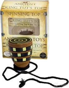 img 4 attached to Ancient Wooden Spinning Top - King TUT's Traditional Toy - Ideal for Exploring Ancient History Through Millennial Play. Comes in Eye-Catching Gift Box with Spinning String!