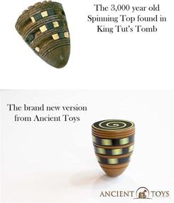 img 3 attached to Ancient Wooden Spinning Top - King TUT's Traditional Toy - Ideal for Exploring Ancient History Through Millennial Play. Comes in Eye-Catching Gift Box with Spinning String!