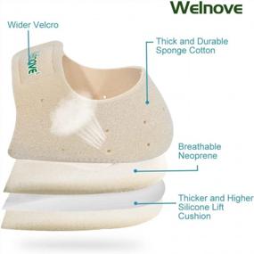 img 2 attached to Welnove Ivory Heel Protectors - 2 средние чашки с подушками для облегчения боли при шпорах, подошвенном фасциите, тендините и трещинах на пятках