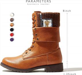 img 3 attached to Stylish And Functional: DailyShoes Women'S Military Buckle Combat Boots With Credit Card Pocket