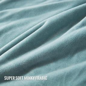 img 2 attached to KAWAHOME Super Soft Minky Blanket King Size Extra Warm Pleat Sherpa Winter 380GSM Одеяло для дивана-кровати, 108 "X 90" (Spa Blue)