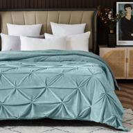 kawahome super soft minky blanket king size extra warm pleat sherpa winter 380gsm одеяло для дивана-кровати, 108 "x 90" (spa blue) логотип