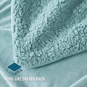 img 1 attached to KAWAHOME Super Soft Minky Blanket King Size Extra Warm Pleat Sherpa Winter 380GSM Одеяло для дивана-кровати, 108 "X 90" (Spa Blue)