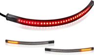 🚦 quasco universal red tail light strip for motorcycle rear turn signal brake, compatible with harley, cafe racer, dual sport, dirt bike logo