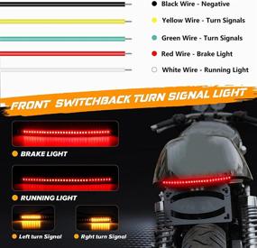 img 1 attached to 🚦 QUASCO Universal Red Tail Light Strip for Motorcycle Rear Turn Signal Brake, Compatible with Harley, Cafe Racer, Dual Sport, Dirt Bike