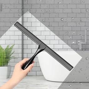 img 2 attached to Simtive 10-Inch Shower Squeegee Set With Hooks - Perfect For Cleaning Shower Doors, Mirrors, And Windows