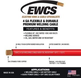 img 2 attached to 🔌 Premium Industrial Grade 4 Gauge EWCS Brand Extra Flexible Welding Cable - 15 Feet Red (100% Copper, 600V) - High Performance for Welding Applications