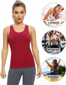 img 3 attached to 3 Pack AMVELOP Shelf Bra Tank Tops For Women - Racerback Workout Undershirts Sleeveless