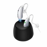 rechargeable bte hearing aids for seniors and adults with adaptive feedback cancellation and layered noise reduction - two sound tube options, latest upgrade, including charging dock (pair) логотип