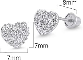 img 3 attached to Sterling Rhodium Zirconia Screwback Earrings Girls' Jewelry ~ Earrings