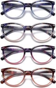 img 4 attached to 👓 Stylish and Lightweight Cateye Readers: 100 CLASSIC 4 Pack Reading Glasses with Spring Hinge - Four Colors for Women and Men