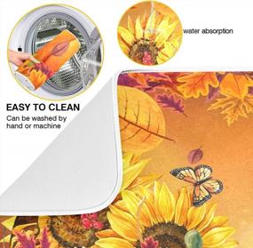 img 3 attached to Get Your Kitchen Fall-Ready With A 16X18 Inch Autumn Dish Drying Mat Featuring Pumpkin And Butterfly Design