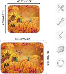 img 2 attached to Get Your Kitchen Fall-Ready With A 16X18 Inch Autumn Dish Drying Mat Featuring Pumpkin And Butterfly Design