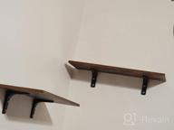 img 1 attached to Dark Brown Floating Shelves For Wall Décor Storage - Set Of 5 Sturdy Wood & Metal Brackets For Bedroom, Living Room, Bathroom, Kitchen & More! review by Damion Pasquale