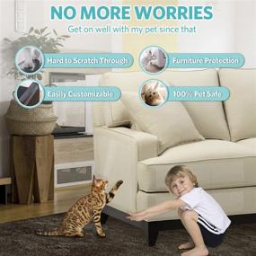 img 3 attached to 🐱 Sioloc Cat Scratch Tape: Furniture Protector for Couch, 10 Pcs Anti-Scratch Sticky Tape and Sofa Guard - Deterrent and Protector from Cats