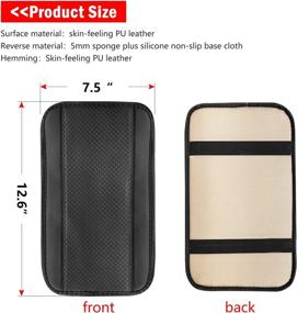 img 3 attached to 🚗 Universal PU Leather Car Armrest Cover: Waterproof Arm Rest Cushion Protector Pad for SUV/Truck/Car - JAVMOO Auto Center Console Cover, Vehicle Interior Accessories