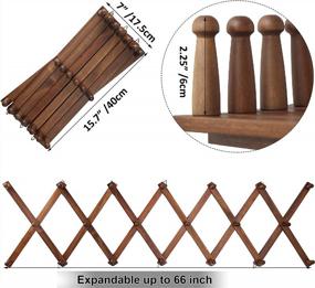img 2 attached to Organize In Style With WEBI'S Expandable Wooden Accordion Wall Hanger: 20 Peg Hooks For Hats, Coats, And More In Rustic Brown