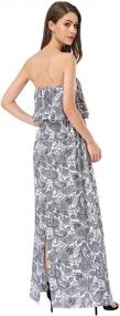 img 1 attached to Women'S Floral Off Shoulder Strapless Boho Maxi Dress Summer Beach Long Ruffle
