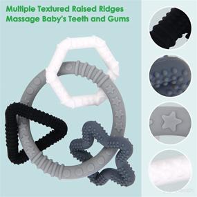 img 3 attached to 🦷 Soft Silicone Teething Toys for Babies: Multicolor Teether 0-6 Months, with Multiple Textures, 6-12 Months Relief, Soothing Gums
