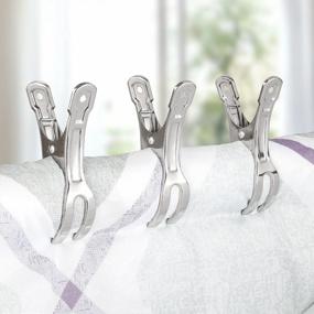 img 3 attached to Keep Your Beach Adventures Secure With WEBI 5-Pack Stainless Steel Towel Clips