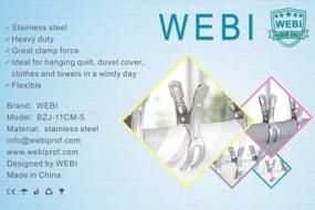 img 1 attached to Keep Your Beach Adventures Secure With WEBI 5-Pack Stainless Steel Towel Clips