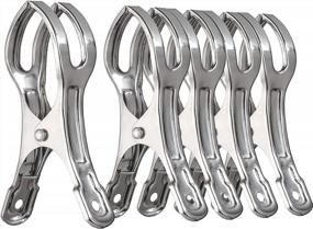 img 4 attached to Keep Your Beach Adventures Secure With WEBI 5-Pack Stainless Steel Towel Clips