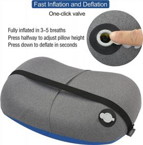 img 1 attached to MARCHWAY Ultralight Inflatable Camping Pillow With Soft Washable Cover, Compact Compressible Portable Travel Air Pillow For Outdoor Camp, Sport, Hiking, Backpacking Sleep And Lumbar Support (Blue)