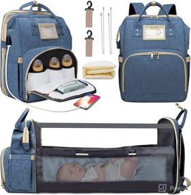 img 4 attached to 🎒 Diaper Bag Backpack with Changing Station - Essential Newborn Must-Haves for Baby Boys and Girls - Waterproof Mommy Bag with Stroller Hook - Baby Shower Gift - Travel Bags for Mom and Dad - Blue
