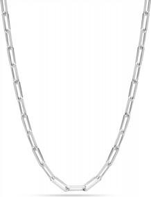 img 4 attached to LeCalla Italian Jewelry: Sterling Silver Paperclip Link Chain Necklace For Women, Men, And Teens - Available In 3 Sizes (3Mm, 3.5Mm, 4.5Mm) And 4 Lengths (16, 18, 20, 24 Inches)