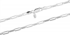 img 3 attached to LeCalla Italian Jewelry: Sterling Silver Paperclip Link Chain Necklace For Women, Men, And Teens - Available In 3 Sizes (3Mm, 3.5Mm, 4.5Mm) And 4 Lengths (16, 18, 20, 24 Inches)
