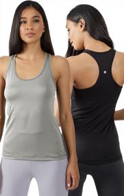 img 4 attached to 2 Pack Of Yogalicious Ultra Soft Lightweight Racerback Tank Tops - Perfect For Yoga!