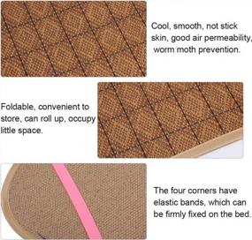 img 1 attached to Yosoo Summer Mattress, Home Quick Cooling Textile Rattan Mat Grid Fitted Bamboo Fiber Bed Sheet Set Summer Bed Cover,Size 195X80Cm/76.8X31.5In