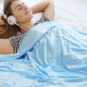 img 2 attached to Stay Cool & Sleep Better With LUXEAR Double-Sided Cooling Blanket For Night Sweats & Hot Sleepers - Lightweight, Breathable & Machine Washable