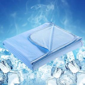 img 4 attached to Stay Cool & Sleep Better With LUXEAR Double-Sided Cooling Blanket For Night Sweats & Hot Sleepers - Lightweight, Breathable & Machine Washable