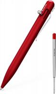 bastion bolt action aluminum red premium refillable & retractable ballpoint pen, fine point extra gel red ink logo