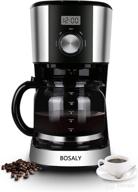 ☕ bosaly 12-cup programmable drip coffee maker with glass carafe - multiple brew strength and keep warm feature логотип