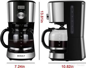 img 1 attached to ☕ BOSALY 12-Cup Programmable Drip Coffee Maker with Glass Carafe - Multiple Brew Strength and Keep Warm Feature