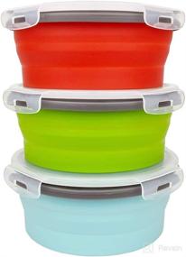 img 3 attached to 🍱 Convenient and Versatile: CARTINTS 1200ml Large Collapsible Food Containers - Silicone Lunch and Leftover Storage, Perfect for Camping and Travel - 3Pack