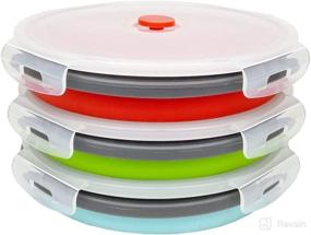 img 2 attached to 🍱 Convenient and Versatile: CARTINTS 1200ml Large Collapsible Food Containers - Silicone Lunch and Leftover Storage, Perfect for Camping and Travel - 3Pack