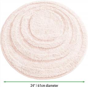img 2 attached to Light Pink Microfiber Non-Slip Round Spa Mat, Plush Water Absorbent Bathroom Vanity Accent Rug For Bathtub/Shower - Concentric Circle Design, Machine Washable By MDesign Soft