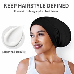 img 2 attached to Get Restful Sleep And Tangle-Free Hair With Our Satin Lined Hair Bonnet - Adjustable, Comfortable And Durable