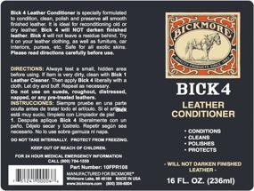 img 3 attached to Bick 4 Leather Conditioner and Cleaner - 16 oz - Non-Darkening Formula - For Colored & Natural Leather Apparel, Furniture, Jackets, Shoes, Auto Interiors, Bags & More!