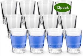 img 4 attached to 12-Pack YULEER 2.3Oz Clear Whiskey Shot Glasses Set For Drinking Spirits