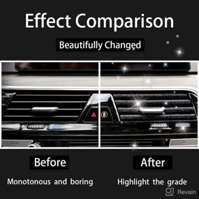 img 1 attached to LEIWOOR 10-Pack Bling Diamond Car Interior Molding Trim, Car Air Conditioner Vent Outlet Trim, Car Interior Decoration Seal Strip Line for Women - Black