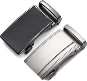 img 4 attached to Ratchet Buckle Adjustable Silver Chrome Men's Accessories