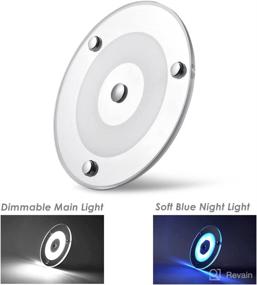 img 1 attached to 🔆 Dimmable 12V LED Ceiling Dome Light, Surface Mount Puck Light with Touch Dimmer Switch for RV Boat Camper Van Travel Trailer Truck Sailboat Interior Lighting, 2 Pack (4.75" Warm White)